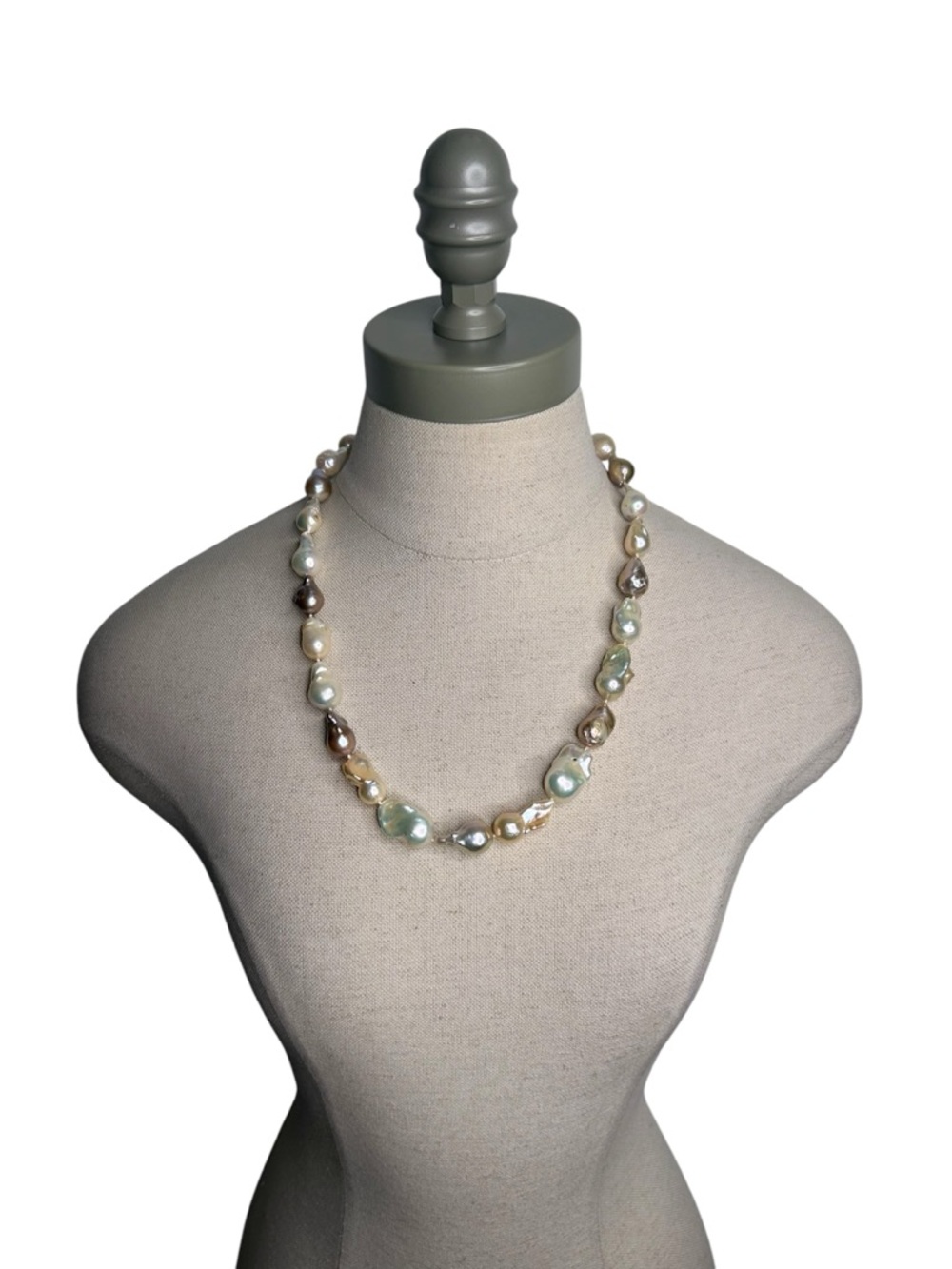 Lucas Lameth LUC 925 CN Sterling Silver Baroque Pearl Chunky Necklace Women’s - Picture 2 of 8